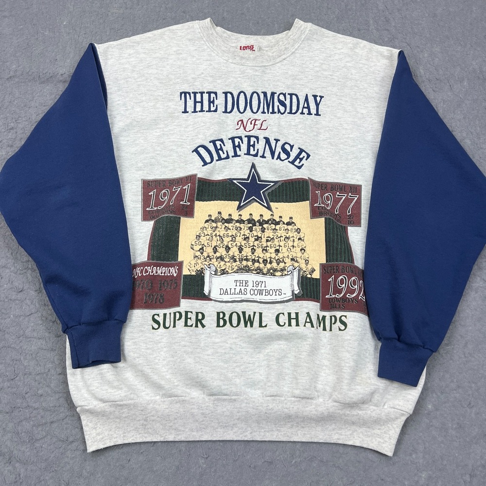 VTG Doomsday Dallas Cowboys Sweatshirt Mens XL Embroidery Crew Pullover USA Made